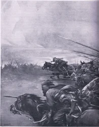 The Swarthy Sons of India Fighting for the King. Charge of the Bengal Lancers